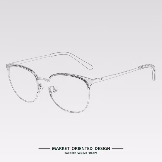 アセテート眉毛女性ファッション光学フレーム付きメタル